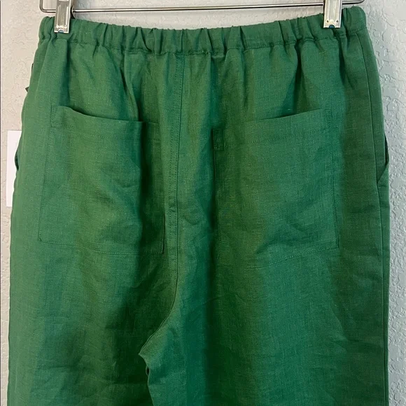 NWT NATION LTD Lucia Tie Waist Pants In Green. Size M - Picture 9 of 13